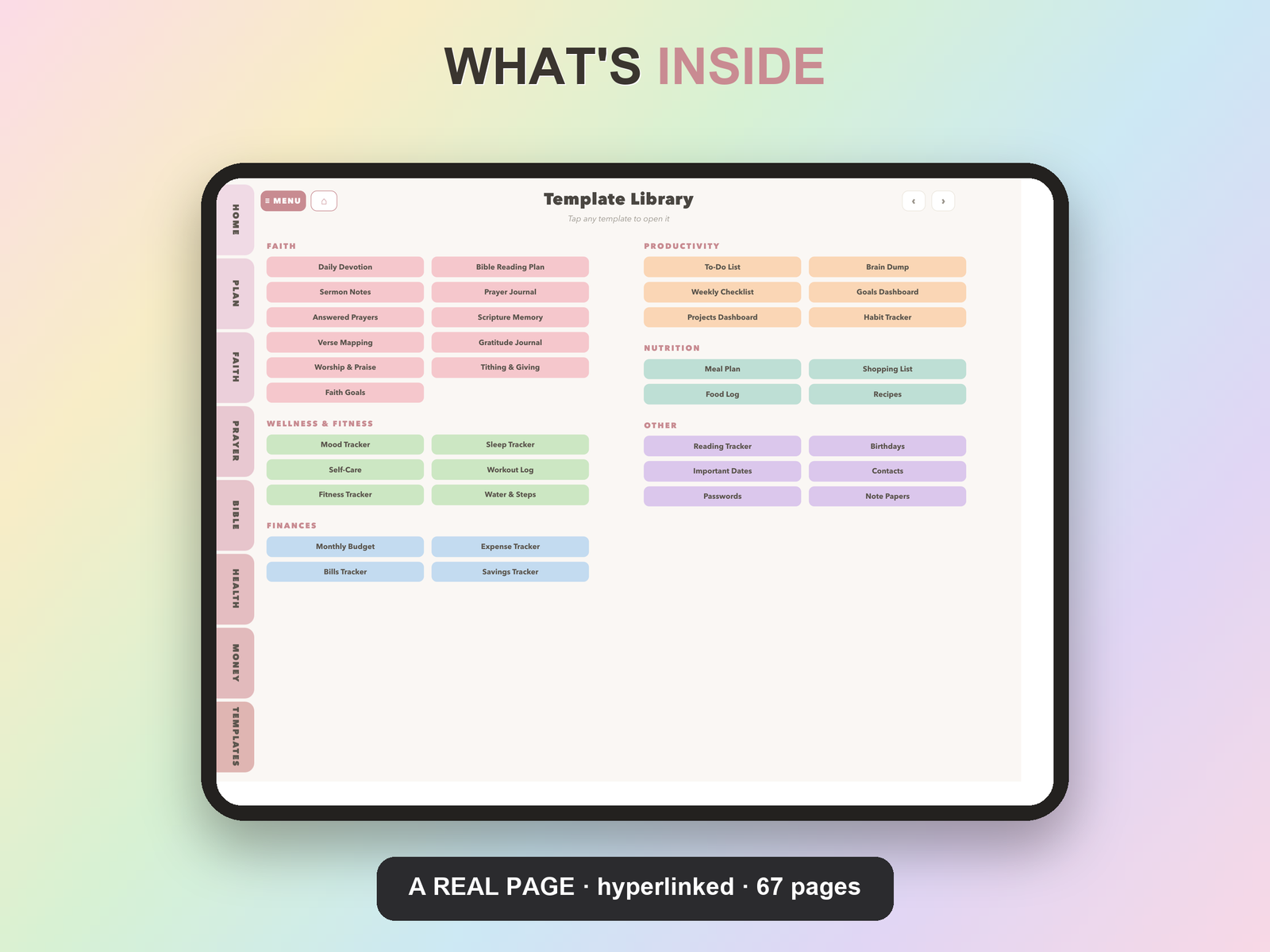 Faith Wellness Cycle Planner Undated | Christian Faith Planner GoodNotes iPad | Blush Pink - Image 13