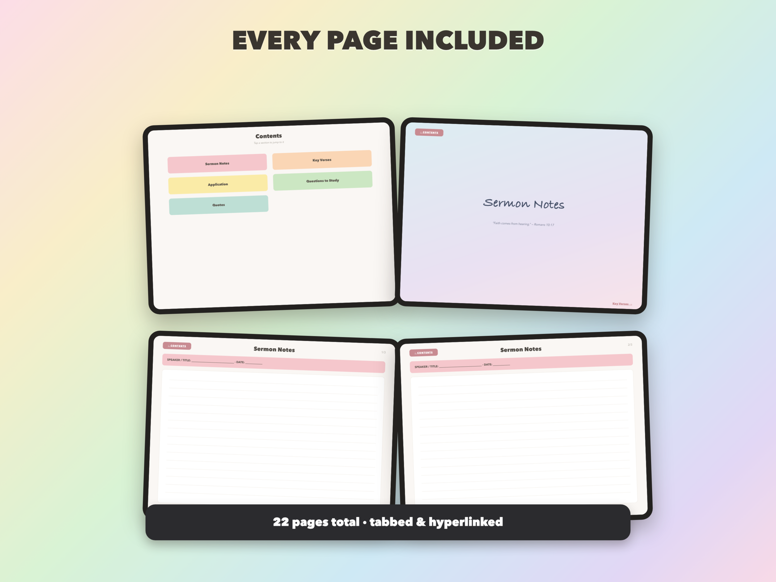 Sermon Notes Notebook | Christian Digital Notebook | Tabbed Hyperlinked GoodNotes iPad | Bible - Image 11