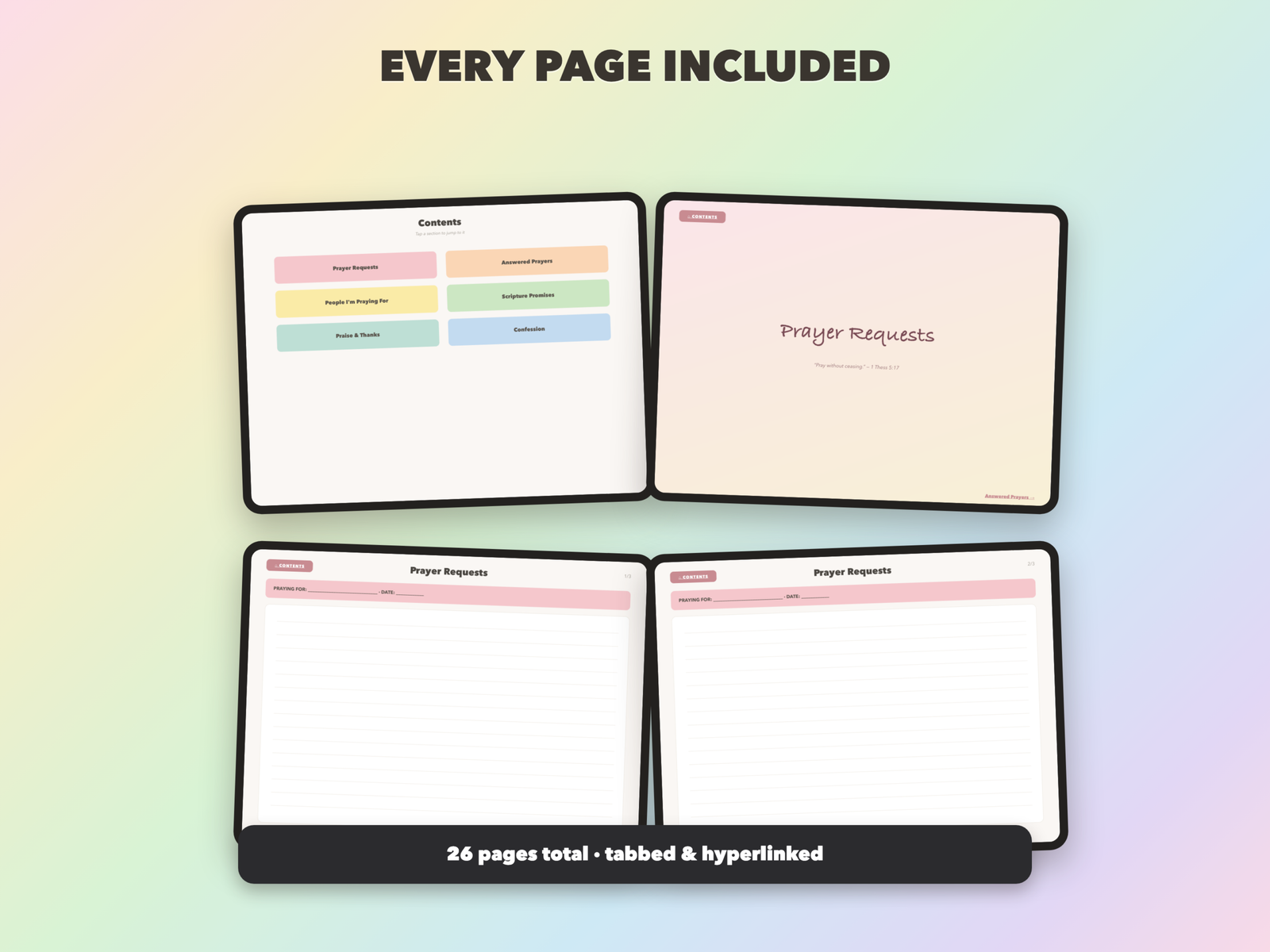 Prayer Notebook | Christian Digital Notebook | Tabbed Hyperlinked GoodNotes iPad | Bible - Image 12