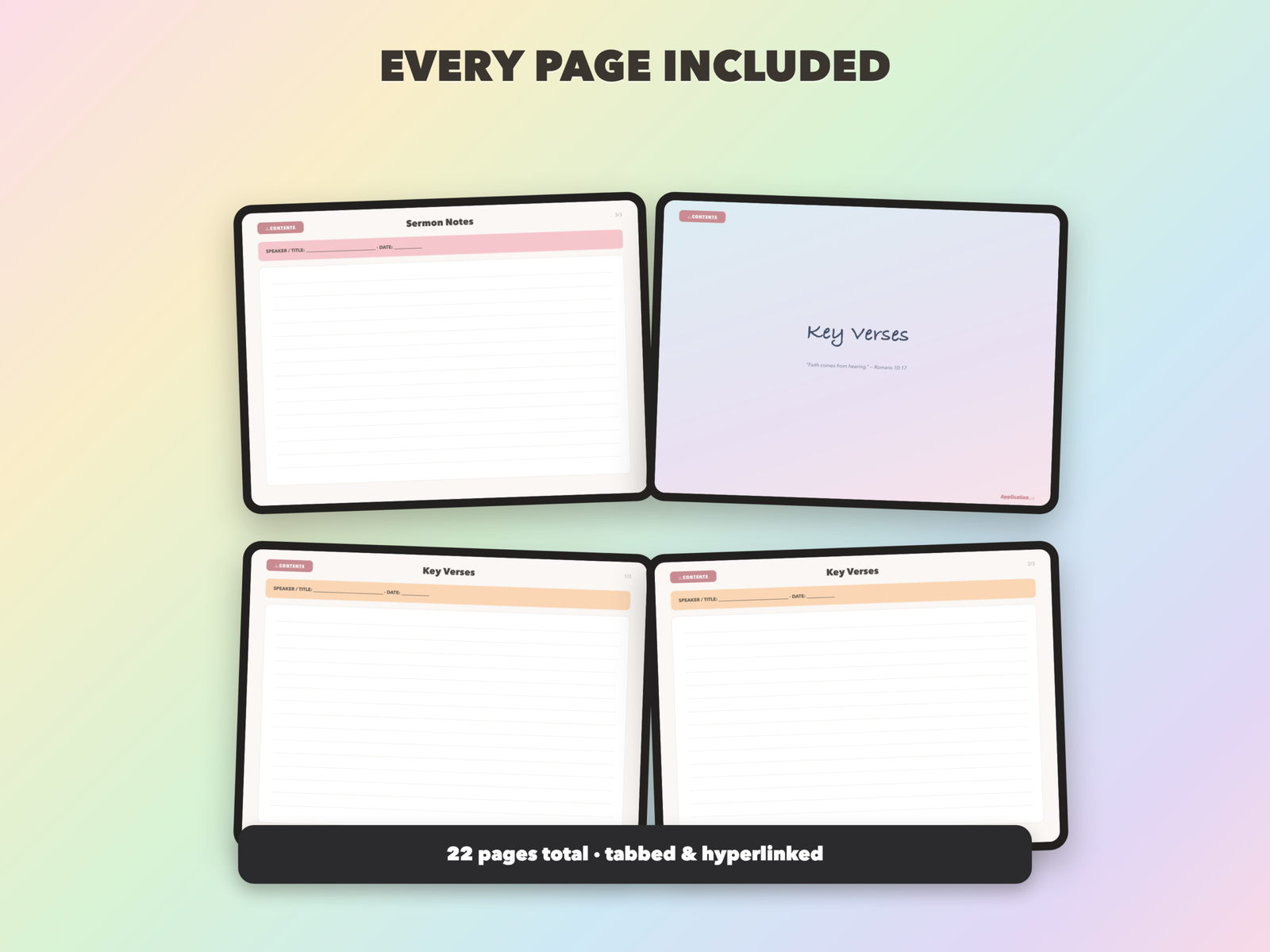Sermon Notes Notebook | Christian Digital Notebook | Tabbed Hyperlinked GoodNotes iPad | Bible - Image 12