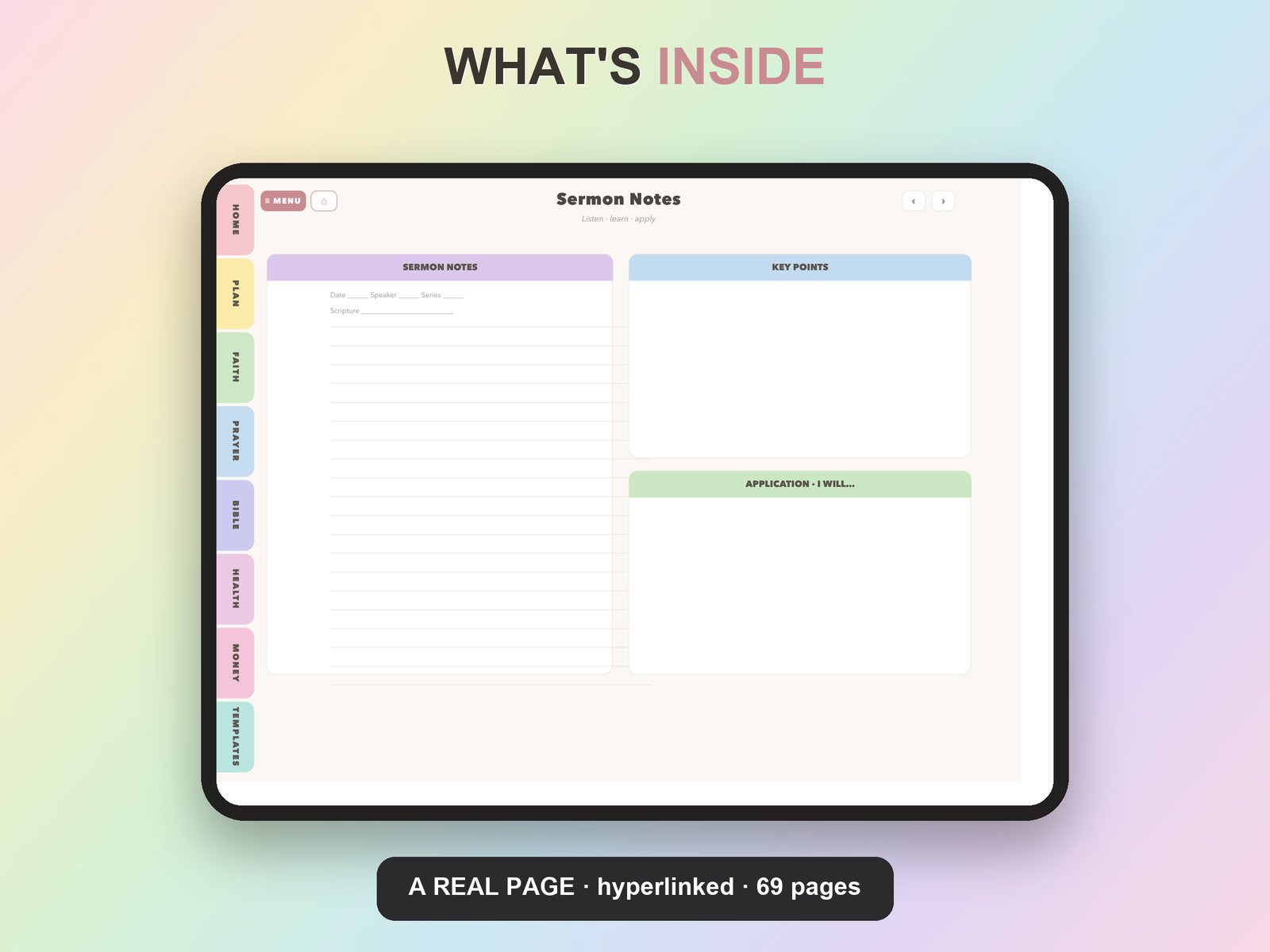 Christian Kids Planner Undated | Christian Faith Planner GoodNotes iPad | Pastel Rainbow - Image 15