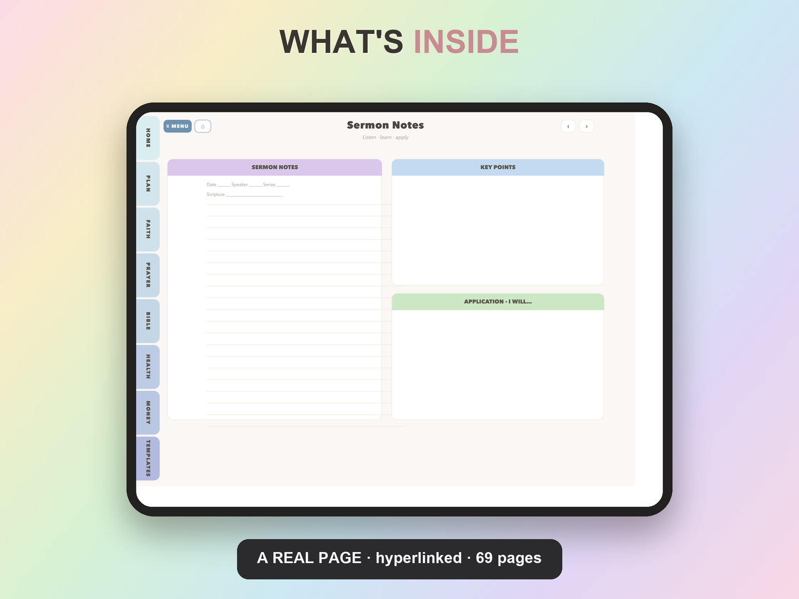 Christian Nurse Planner Undated | Christian Faith Planner GoodNotes iPad | Dusty Blue - Image 15