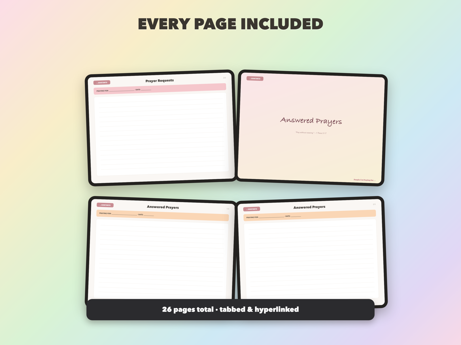Prayer Notebook | Christian Digital Notebook | Tabbed Hyperlinked GoodNotes iPad | Bible - Image 13