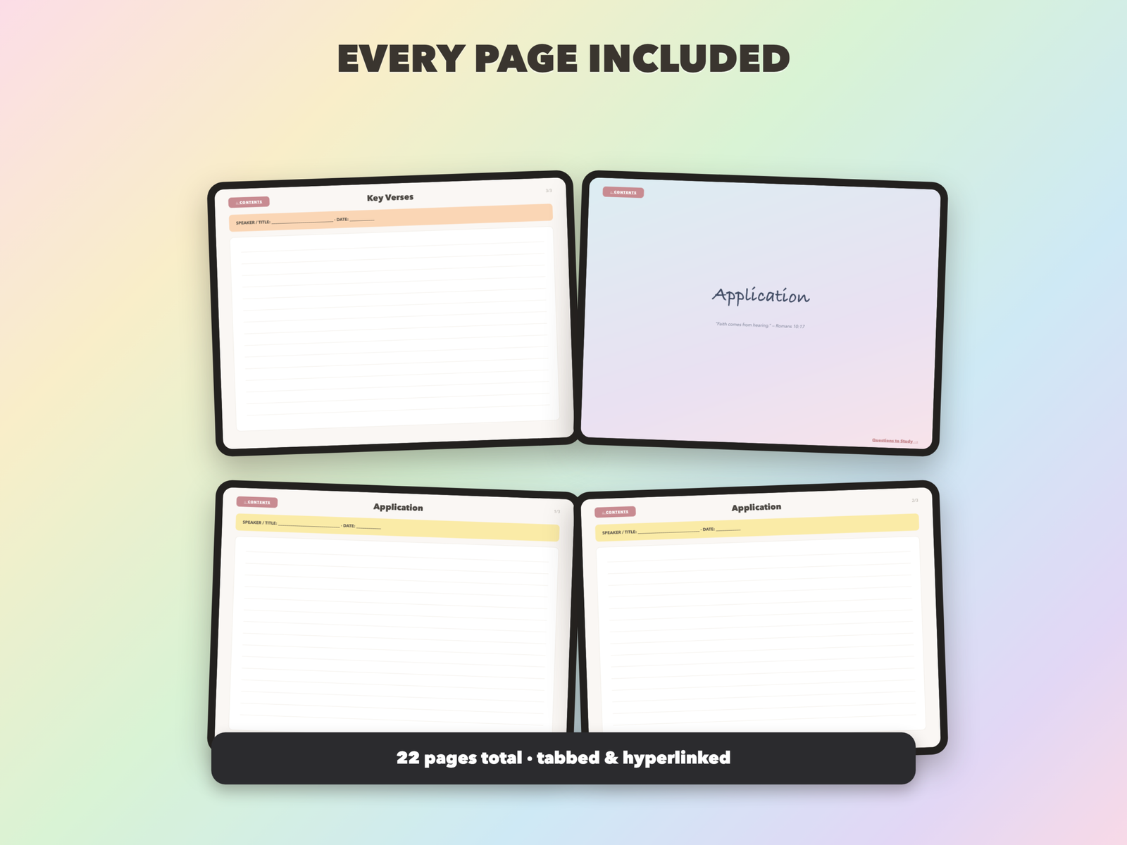 Sermon Notes Notebook | Christian Digital Notebook | Tabbed Hyperlinked GoodNotes iPad | Bible - Image 13