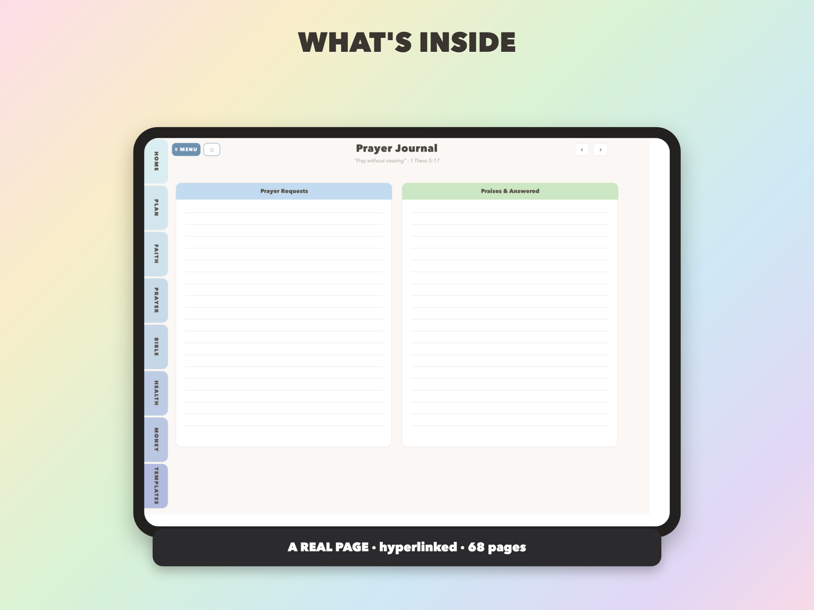 Prayer Life Planner Undated | Christian Faith Planner GoodNotes iPad | Dusty Blue - Image 16