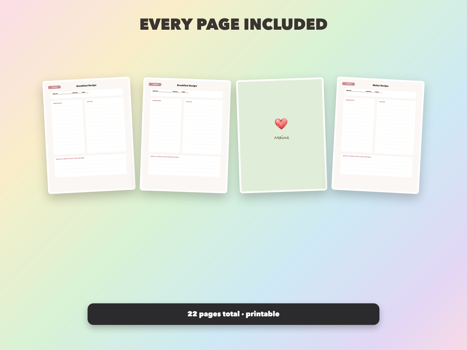 Faith Family Recipe Book | Christian Printable | Faith Digital Download | Bible | Instant Download - Image 14