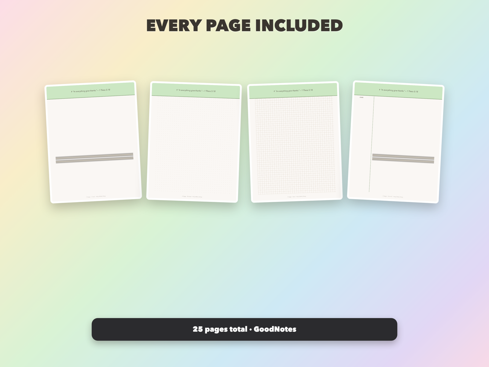Gratitude Note Paper | Christian Digital Note Paper | Scripture GoodNotes Notability | Bible Study - Image 15