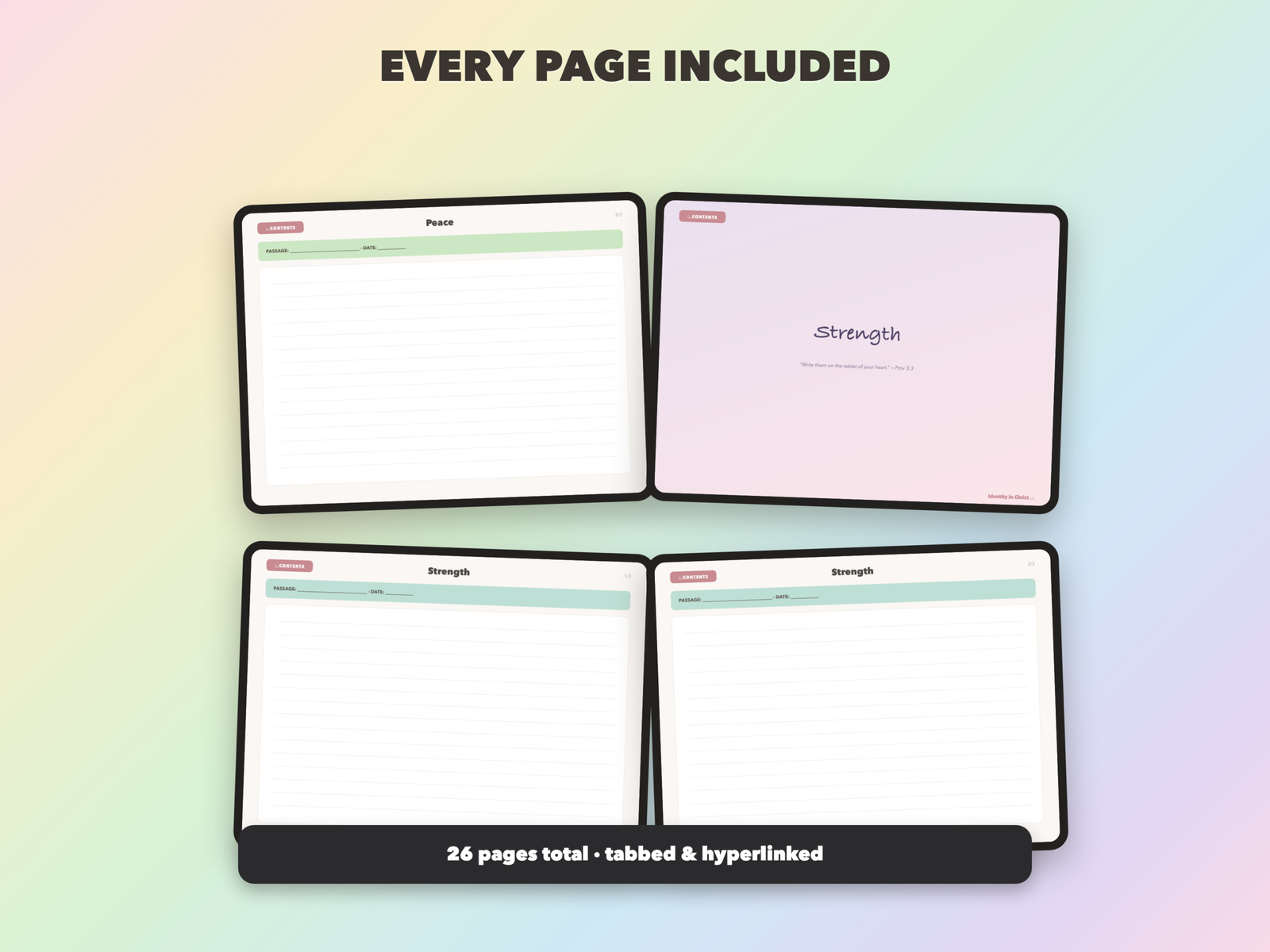 Scripture Writing Notebook | Christian Digital Notebook | Tabbed Hyperlinked GoodNotes iPad | Bible - Image 15