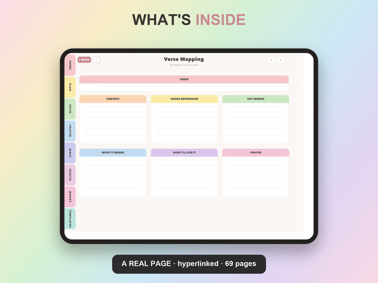 Faith ADHD Planner Undated | Christian Faith Planner GoodNotes iPad | Pastel Rainbow - Image 18