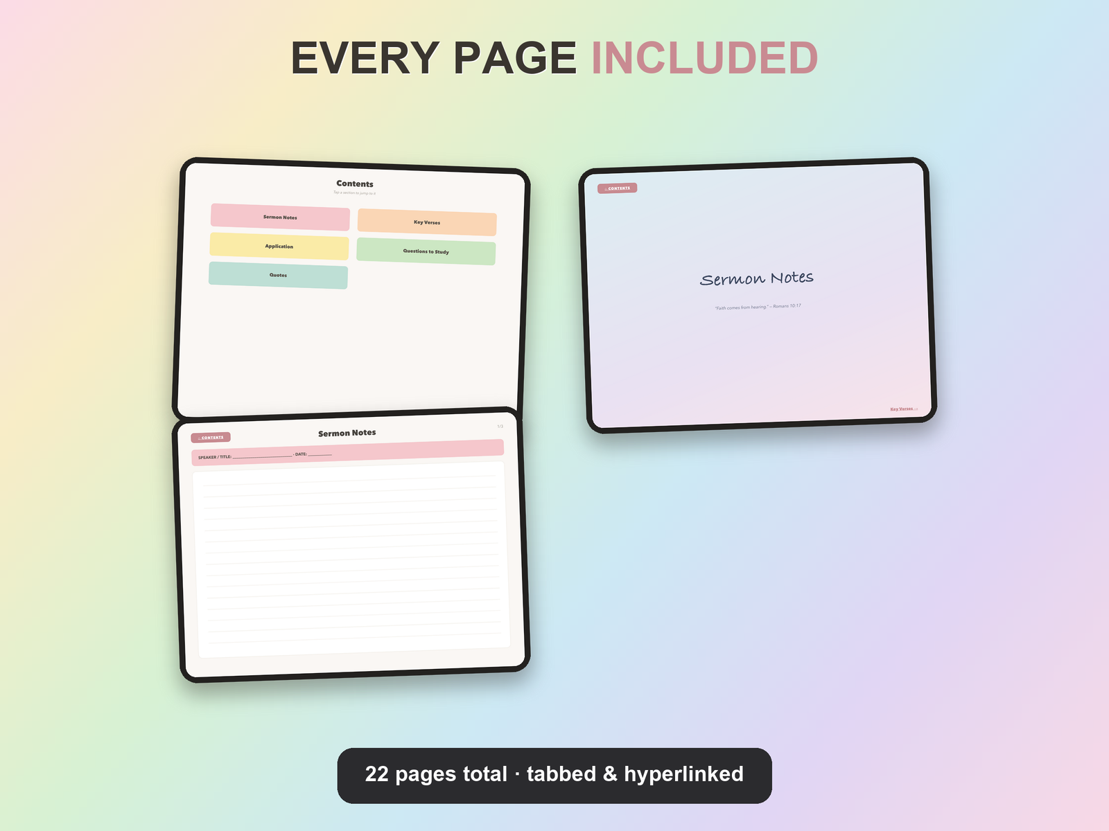 Sermon Notes Notebook | Christian Digital Notebook | Tabbed Hyperlinked GoodNotes iPad | Bible - Image 16