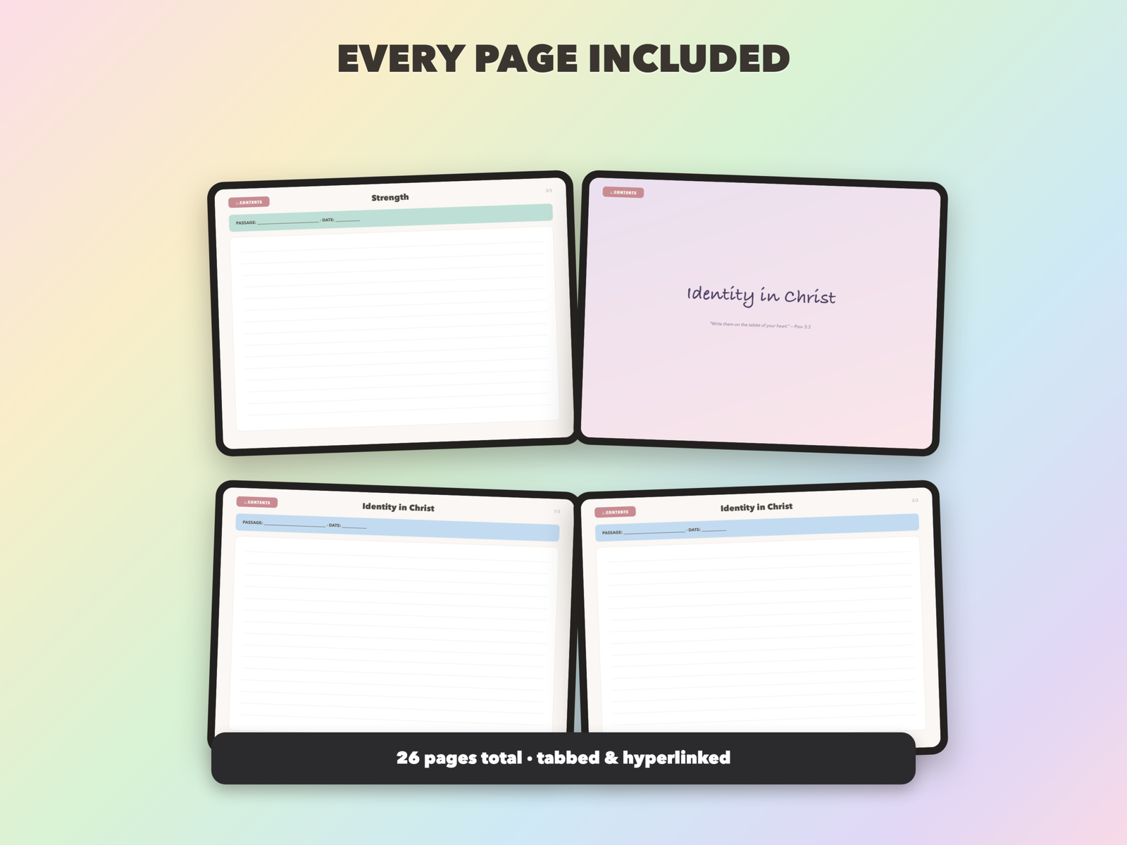 Scripture Writing Notebook | Christian Digital Notebook | Tabbed Hyperlinked GoodNotes iPad | Bible - Image 16