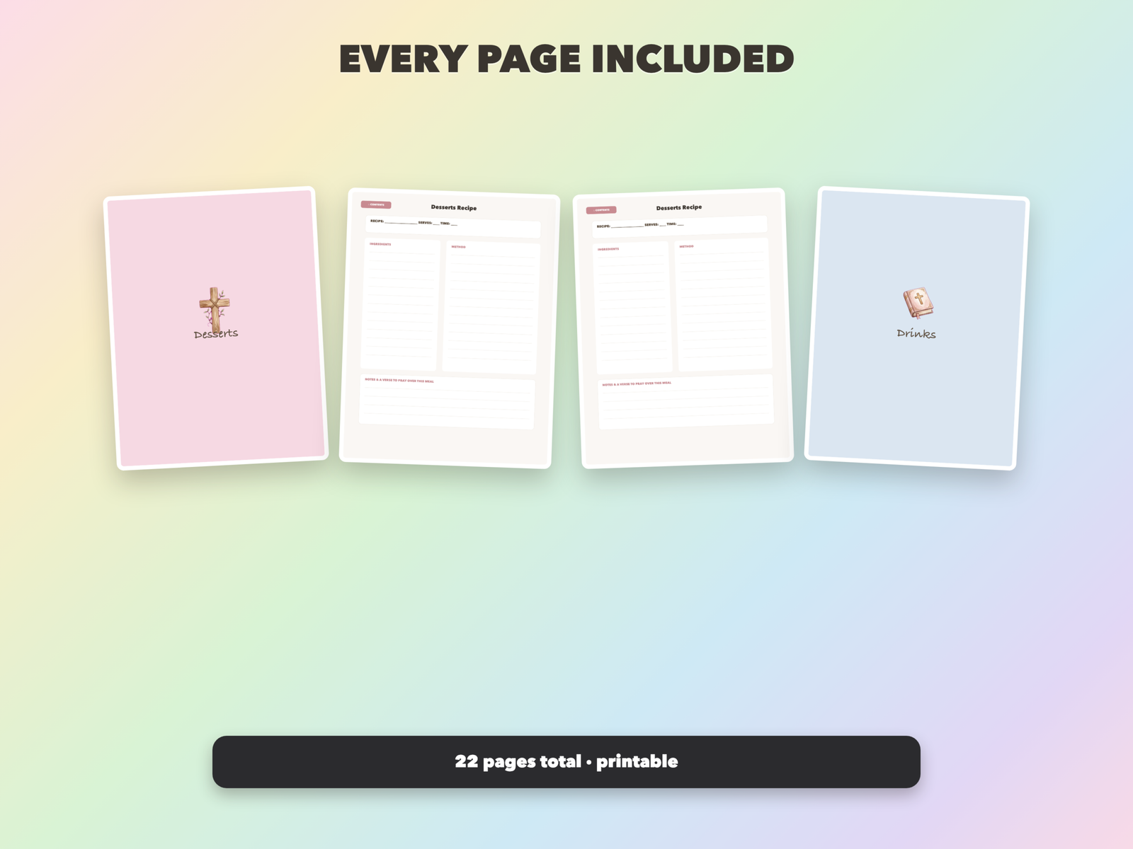 Faith Family Recipe Book | Christian Printable | Faith Digital Download | Bible | Instant Download - Image 16