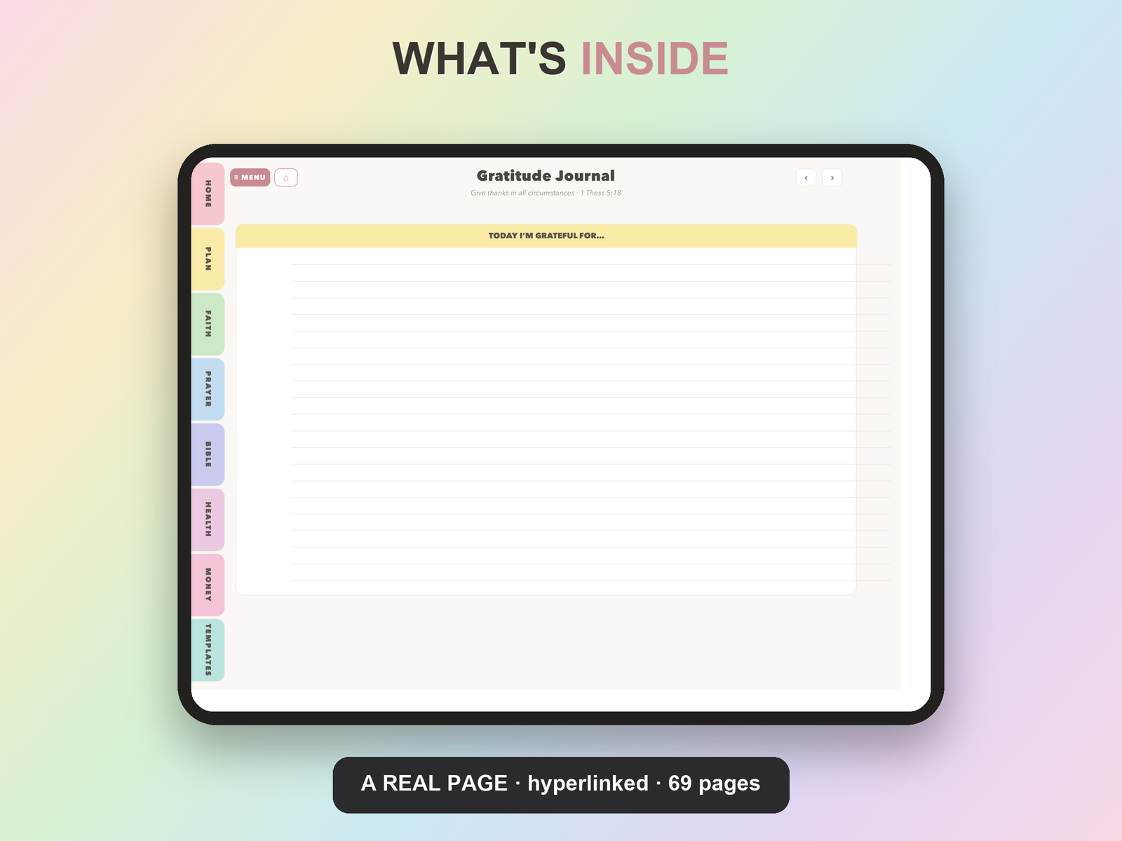 Faith ADHD Planner Undated | Christian Faith Planner GoodNotes iPad | Pastel Rainbow - Image 19