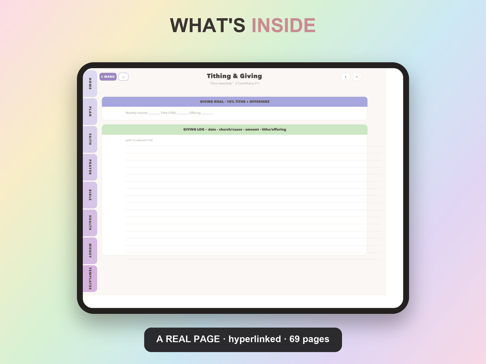 Christian Mom Planner Undated | Christian Faith Planner GoodNotes iPad | Lavender - Image 20