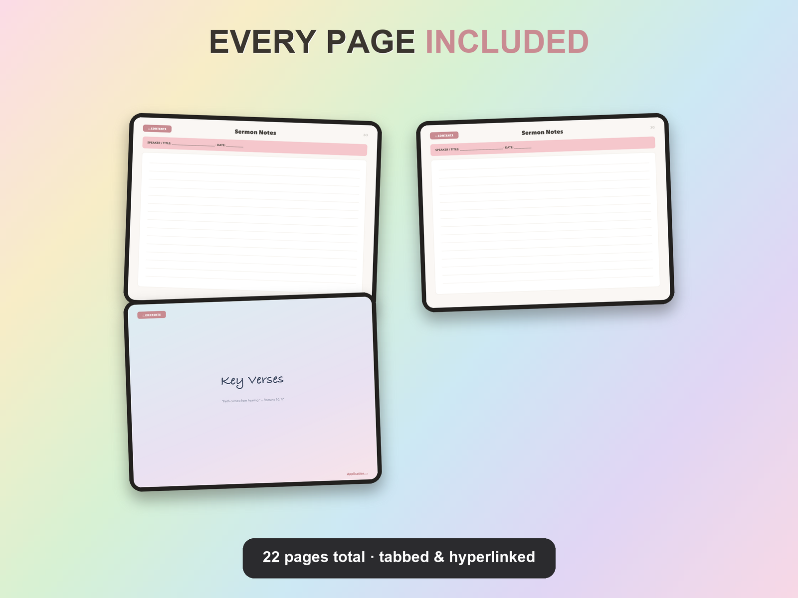 Sermon Notes Notebook | Christian Digital Notebook | Tabbed Hyperlinked GoodNotes iPad | Bible - Image 17