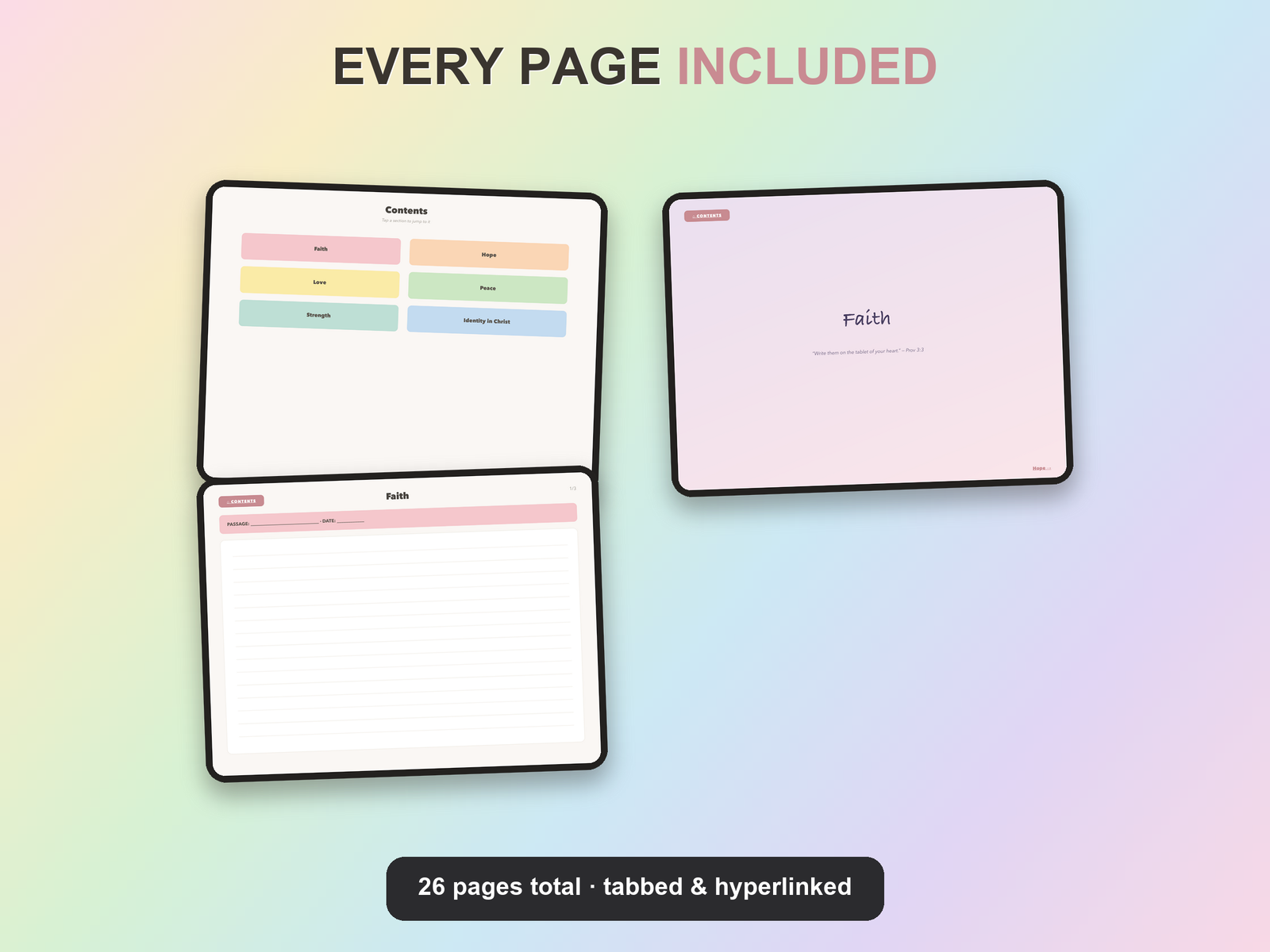 Scripture Writing Notebook | Christian Digital Notebook | Tabbed Hyperlinked GoodNotes iPad | Bible - Image 17