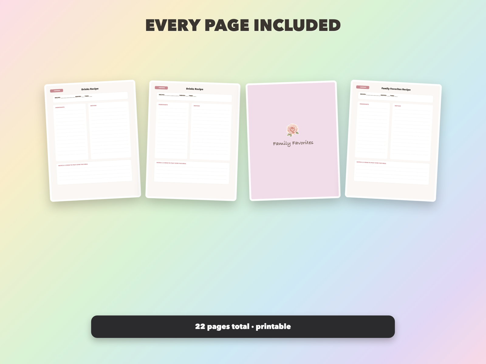 Faith Family Recipe Book | Christian Printable | Faith Digital Download | Bible | Instant Download - Image 17
