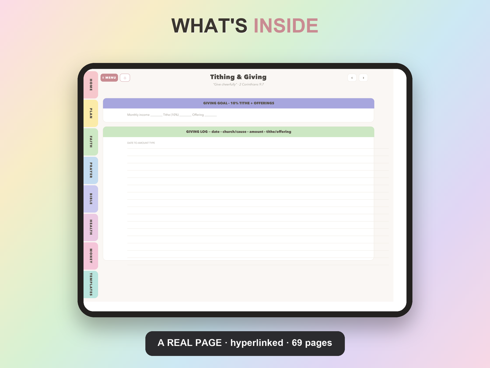 Faith ADHD Planner Undated | Christian Faith Planner GoodNotes iPad | Pastel Rainbow - Image 20