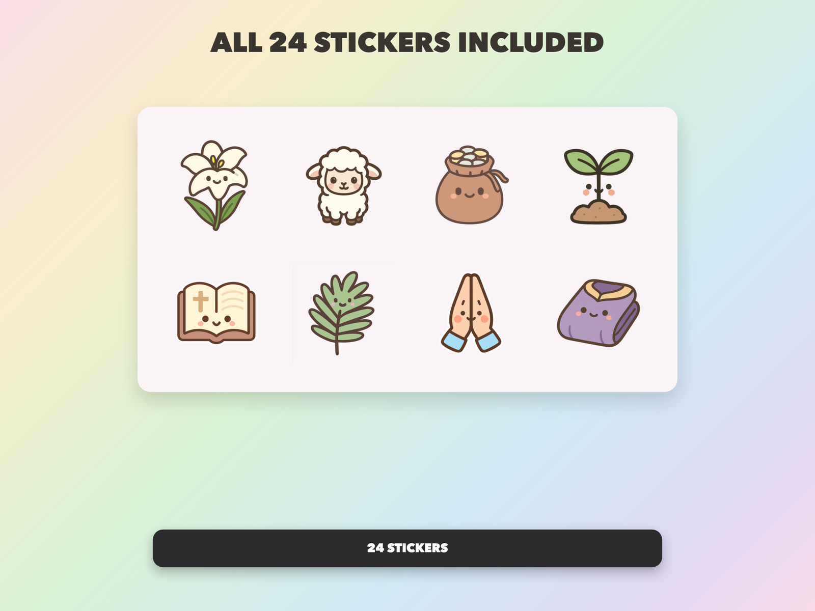 Easter Christian Stickers | Christian Digital Stickers | Bible Journaling GoodNotes Pre-Cropped PNG | Sunday School - Image 19