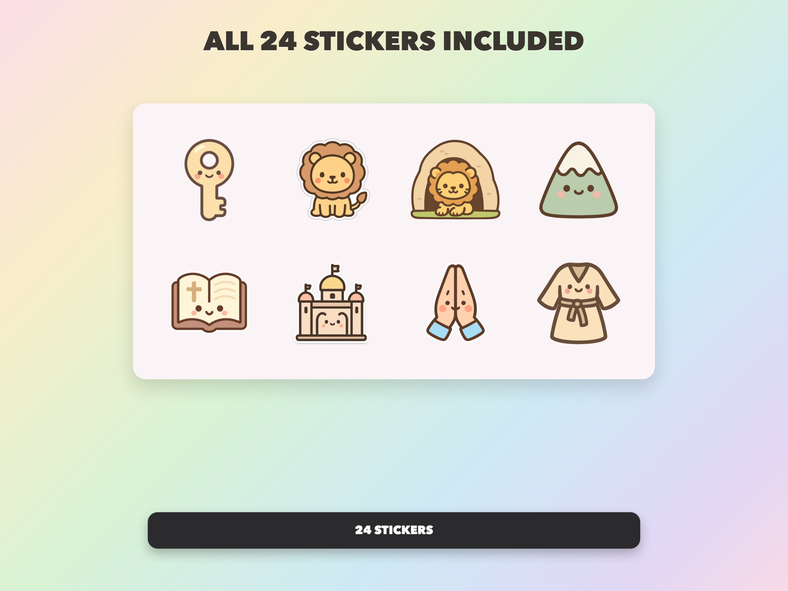 Daniel and the Lions Stickers | Christian Digital Stickers | Bible Journaling GoodNotes Pre-Cropped PNG | Sunday School - Image 19