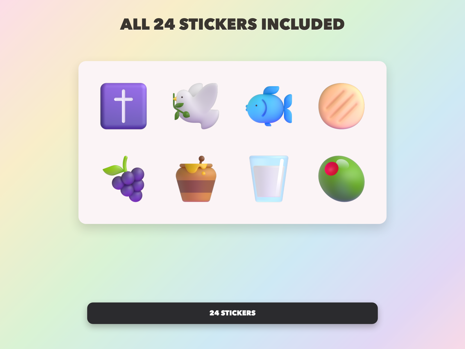 Bible Food and Feasts Stickers | Christian Digital Stickers | Bible Journaling GoodNotes Pre-Cropped PNG | Sunday School - Image 19