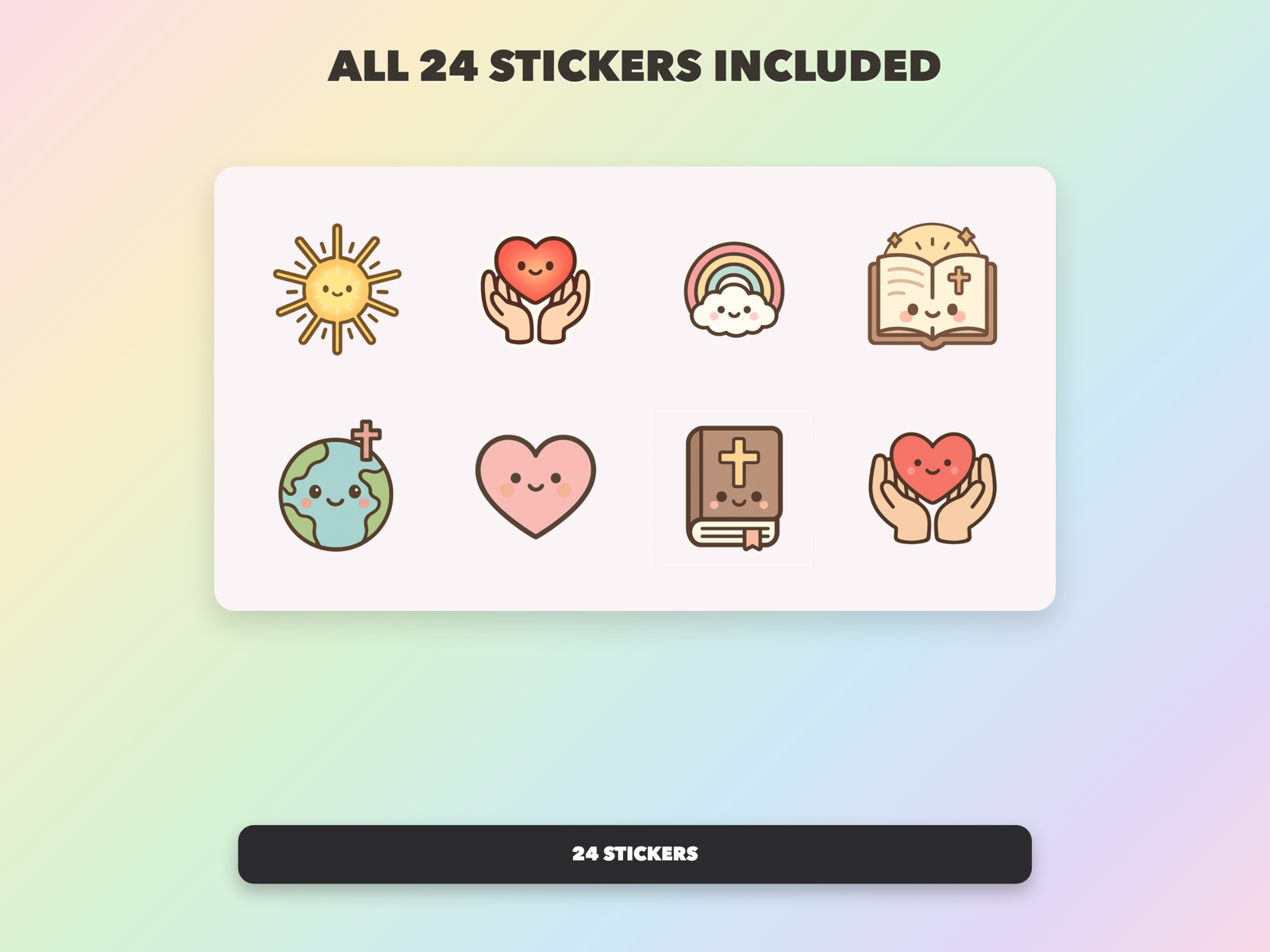 Gods Love Stickers | Christian Digital Stickers | Bible Journaling GoodNotes Pre-Cropped PNG | Sunday School - Image 19