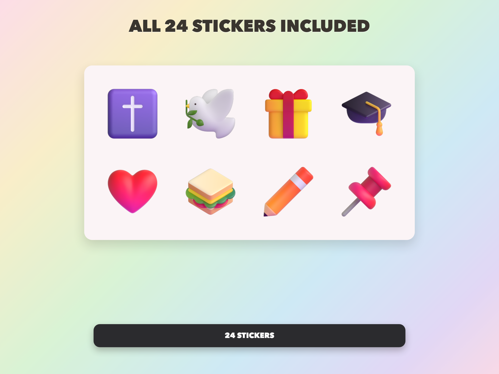 First Day Blessings Stickers | Christian Digital Stickers | Bible Journaling GoodNotes Pre-Cropped PNG | Sunday School - Image 19