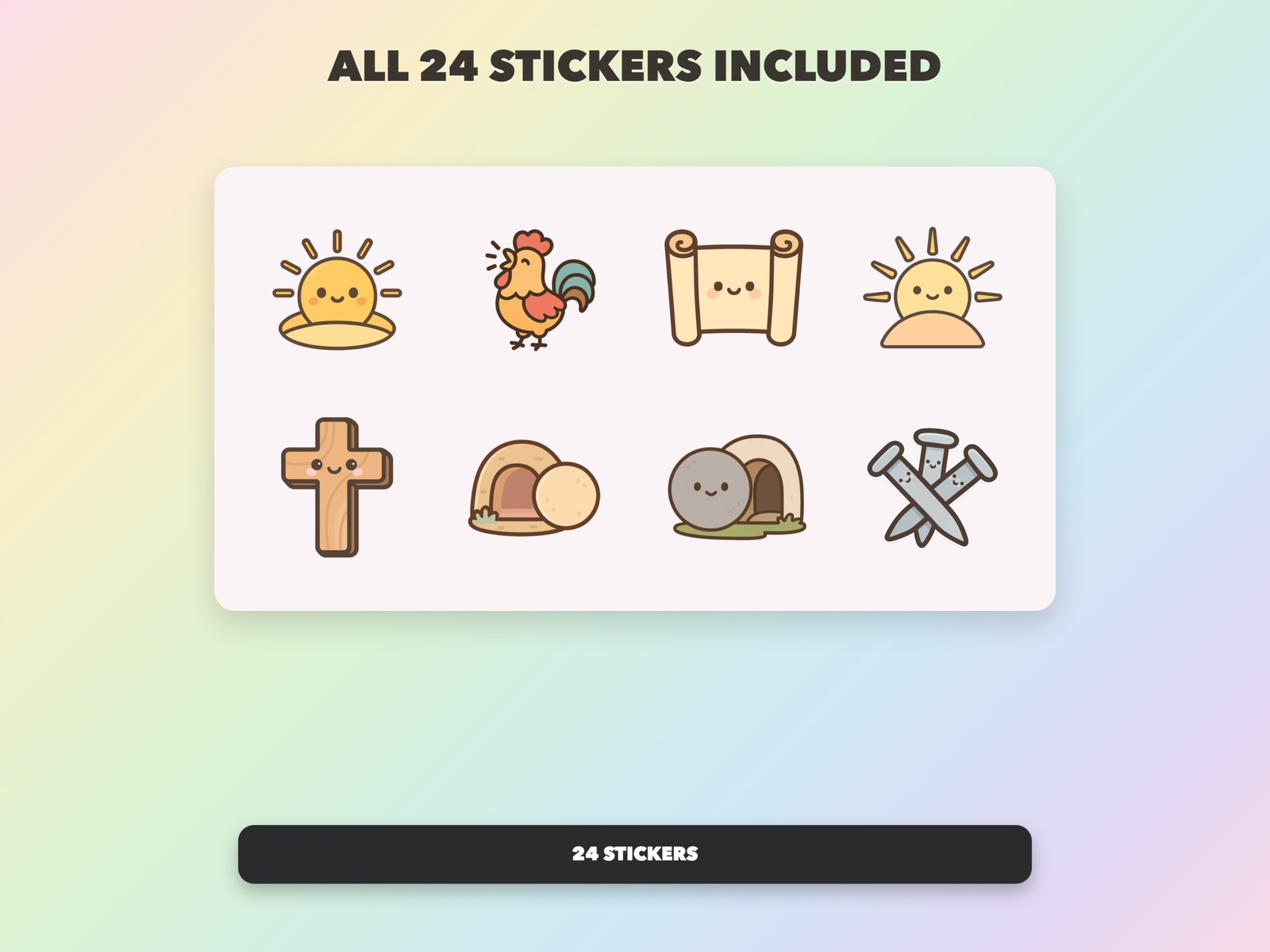 Easter Christian Stickers | Christian Digital Stickers | Bible Journaling GoodNotes Pre-Cropped PNG | Sunday School - Image 20