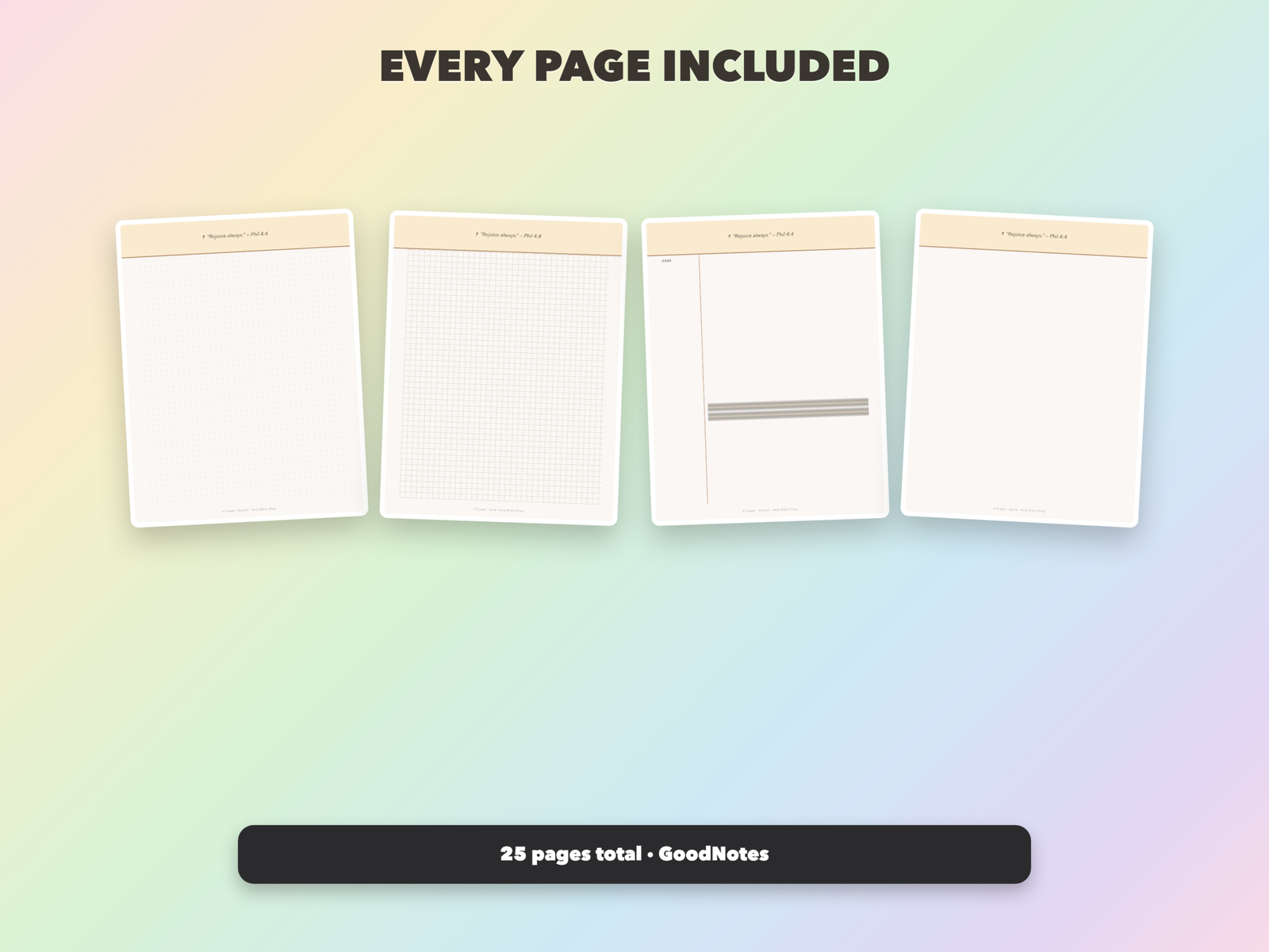 Gratitude Note Paper | Christian Digital Note Paper | Scripture GoodNotes Notability | Bible Study - Image 19