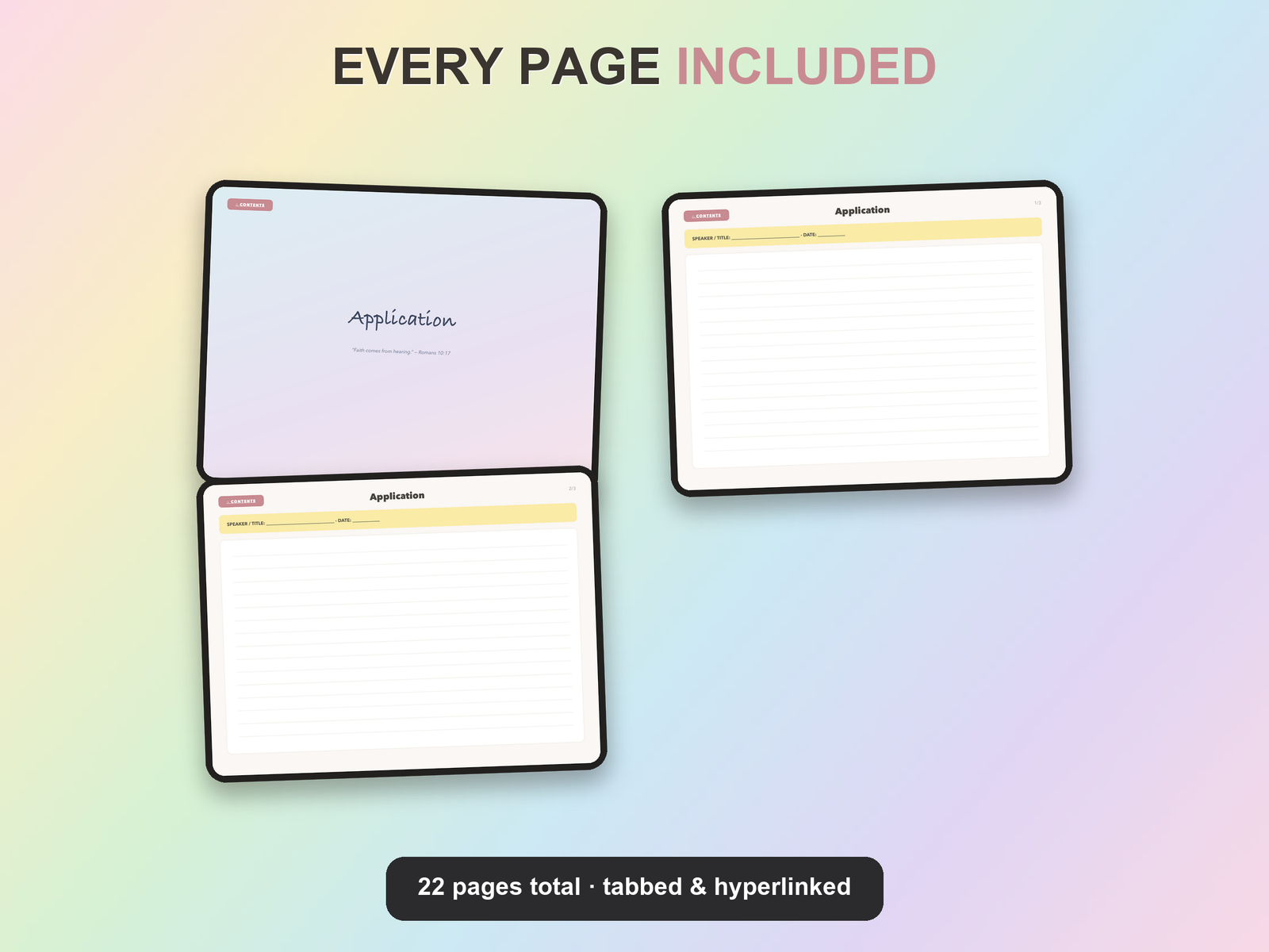 Sermon Notes Notebook | Christian Digital Notebook | Tabbed Hyperlinked GoodNotes iPad | Bible - Image 19