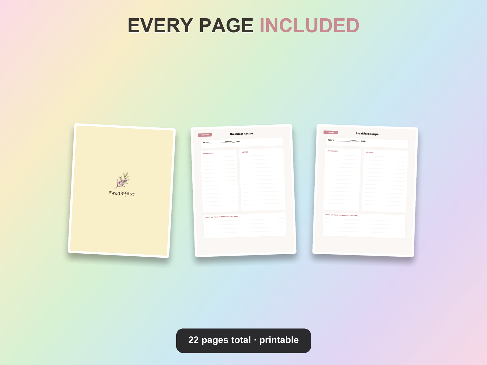 Faith Family Recipe Book | Christian Printable | Faith Digital Download | Bible | Instant Download - Image 19