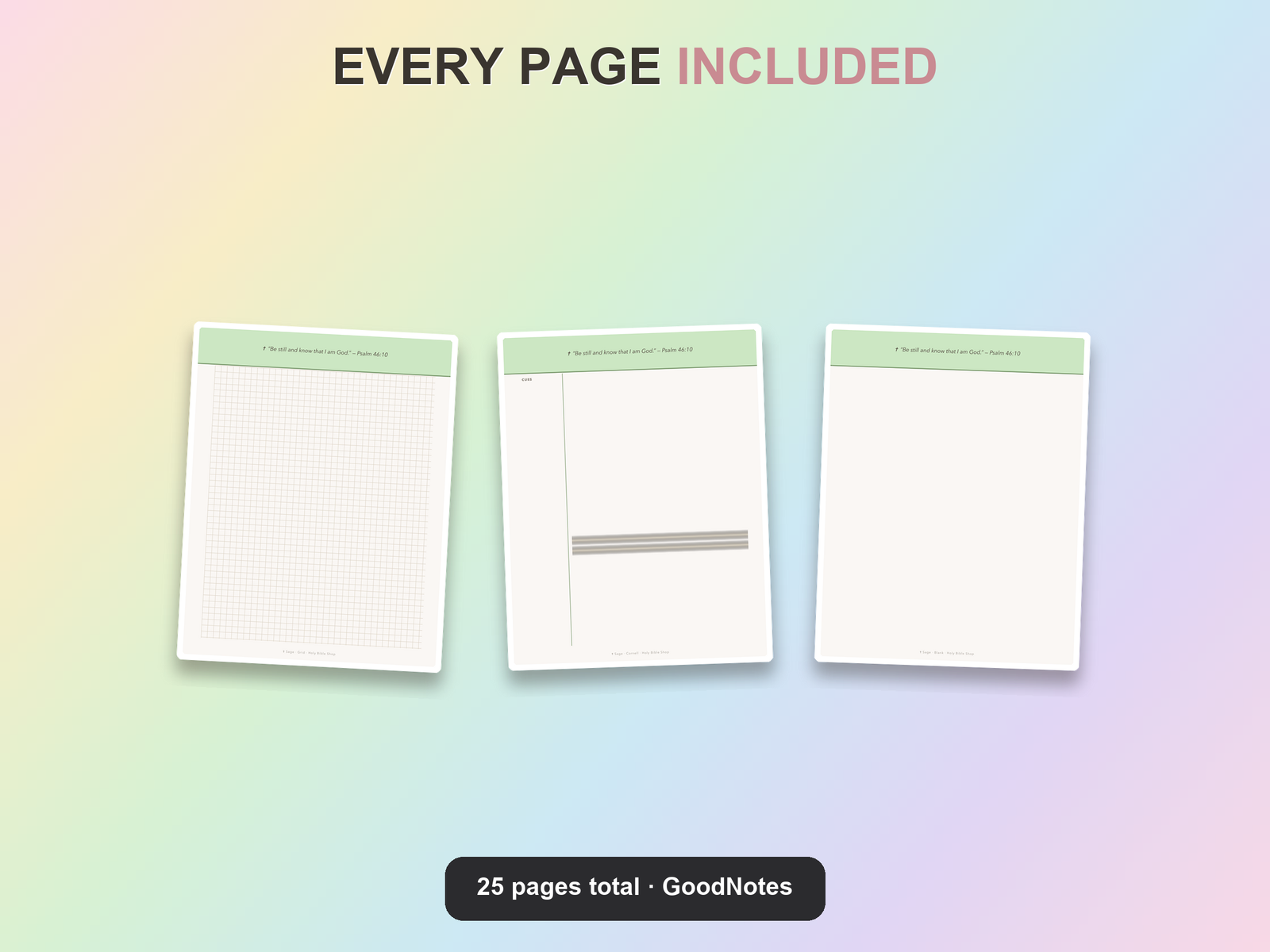 Sermon Note Paper | Christian Digital Note Paper | Scripture GoodNotes Notability | Bible Study - Image 20
