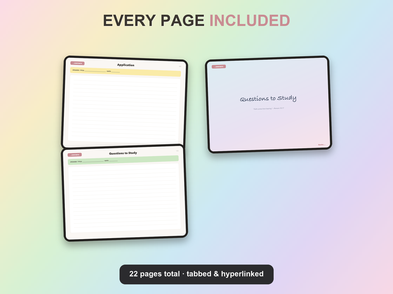 Sermon Notes Notebook | Christian Digital Notebook | Tabbed Hyperlinked GoodNotes iPad | Bible - Image 20