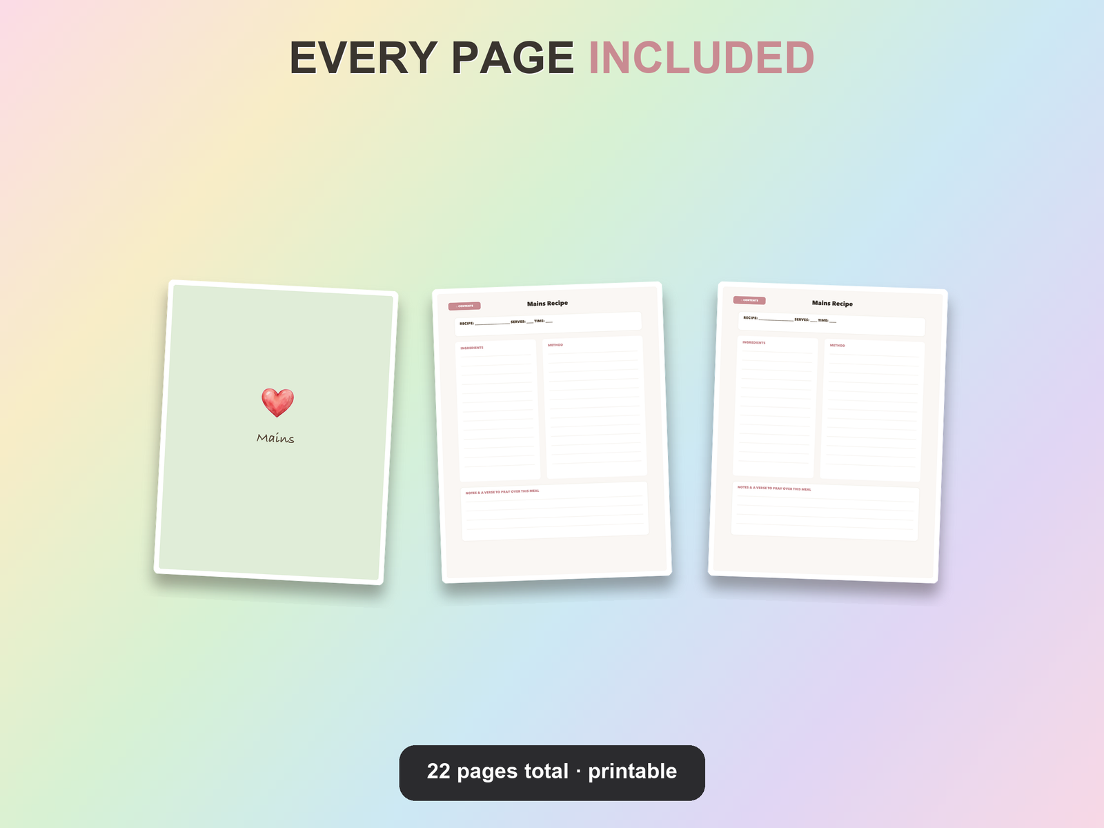 Faith Family Recipe Book | Christian Printable | Faith Digital Download | Bible | Instant Download - Image 20