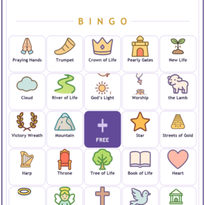 Heaven Bingo, 60 Printable Christian Cards, Bible Heaven Game, Sunday School Activity, Kids Bible Game, Streets of Gold
