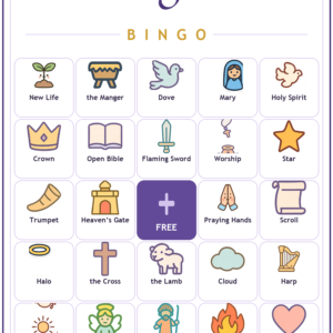 Angels Bingo, 60 Printable Christian Cards, Bible Angels Game, Sunday School Activity, Kids Bible Game, Heavenly Hosts