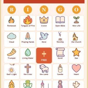 Pentecost Bingo, 60 Printable Christian Cards, Holy Spirit Bible Game, Sunday School Activity, Kids Bible Game, Acts 2