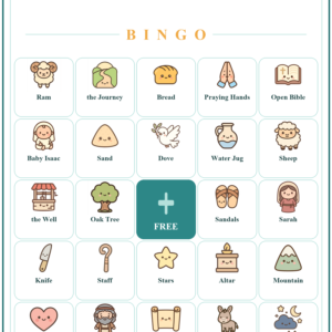 Abraham Bingo, 60 Printable Christian Cards, Bible Story Game, Sunday School Activity, Kids Bible Game, Scripture Study