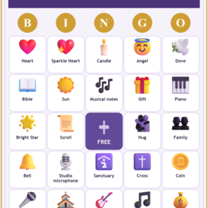 Sunday Service Bingo, 60 Printable Bingo Cards, Christian Sunday Service Game, Sunday School & Church Activity, Instant Download