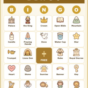 Daniel and the Lions Den Bingo, 60 Printable Christian Cards, Bible Story Game, Sunday School Activity, Kids Bible Game, Scripture