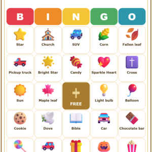 Fall Trunk or Treat Bingo, 60 Printable Bingo Cards, Trunk Or Treat, Fall Festival Game, Christian Fall Trunk or Treat Game