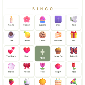 Christian Tea Party Bingo, 60 Printable Bingo Cards, Tea Party Bingo, Womens Ministry, Christian Tea Party Game, Instant Download