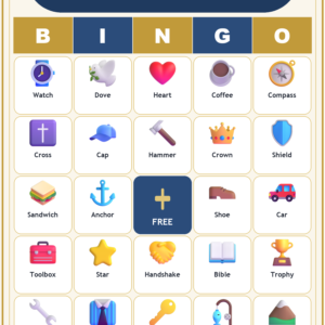 Faithful Father Bingo, 60 Printable Bingo Cards, Fathers Day Bingo, Fathers Day Game, Christian Father Game, Sunday School & Church Activity