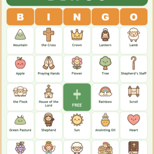 Psalm 23 Bingo, 60 Printable Christian Cards, The Good Shepherd, Sunday School Game, Bible Activity for Kids, Scripture Memory, Kids Church