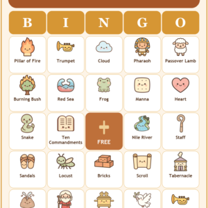 Moses and the Exodus Bingo, 60 Printable Christian Cards, Bible Story Game, Sunday School Activity, Kids Bible Game, Scripture Study