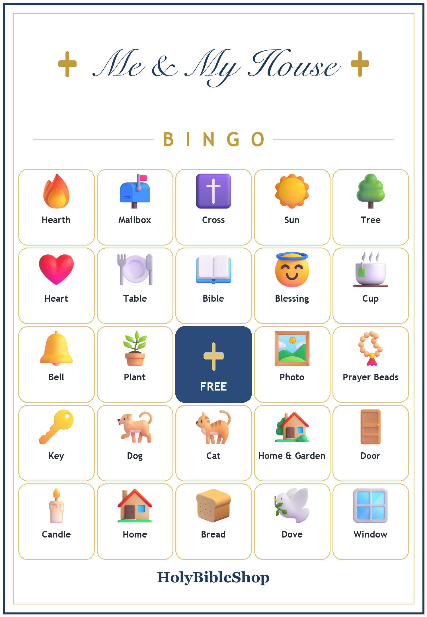 As For Me and My House Bingo, 60 Printable Bingo Cards, Christian Me House Game, Sunday School & Church Activity, Instant Download