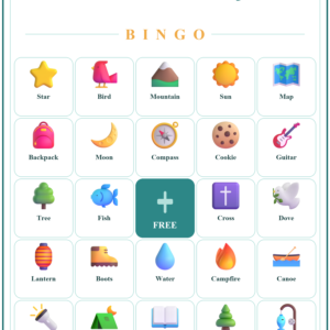 Christian Camp Bingo, 60 Printable Bingo Cards, Christian Camp Game, Sunday School & Church Activity, Instant Download
