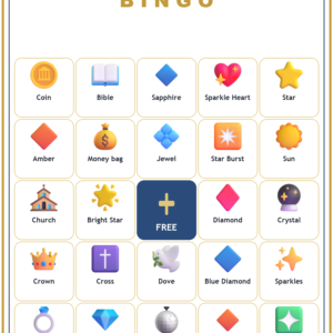 Gemstones of Heaven Bingo, 60 Printable Bingo Cards, Christian Gemstones Heaven Game, Sunday School & Church Activity, Instant Download