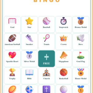 Christian Coaches and Athletes Bingo, 60 Printable Bingo Cards, Christian Coaches Athletes Game, Sunday School & Church Activity