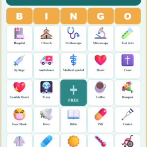 Christian Nurses and Caregivers Bingo, 60 Printable Bingo Cards, Christian Nurses Caregivers Game, Sunday School & Church Activity